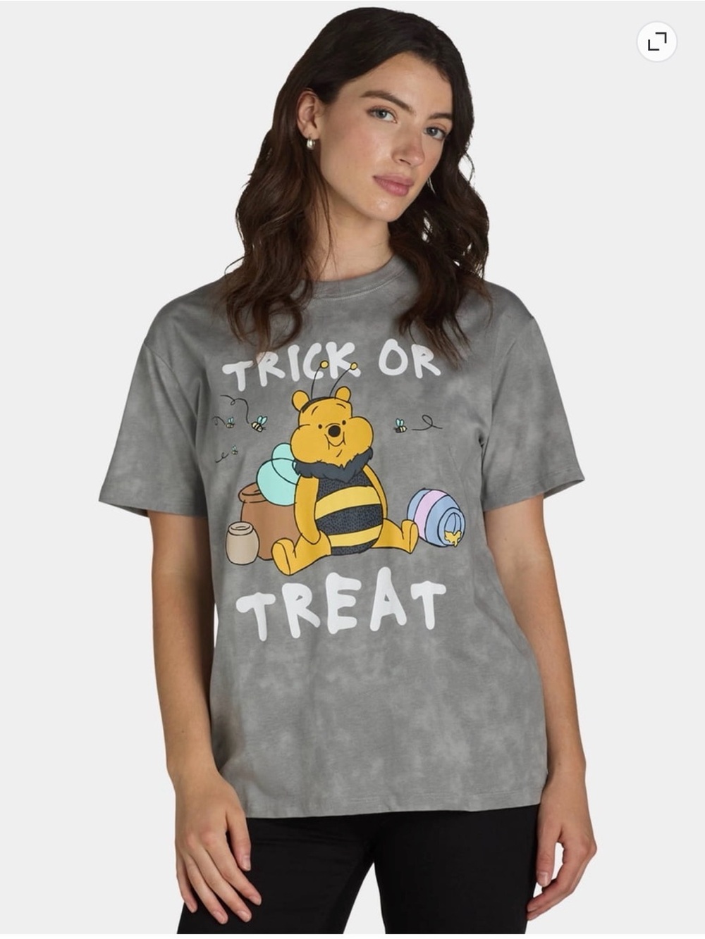 Women’s Disney Short Sleeve 'Trick or Treat' Pooh Bee Graphic Tee; NWT - Picture 2 of 4